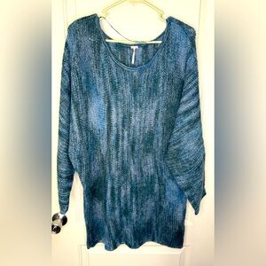 Free People Blue Knit Women's Sweater Tunic